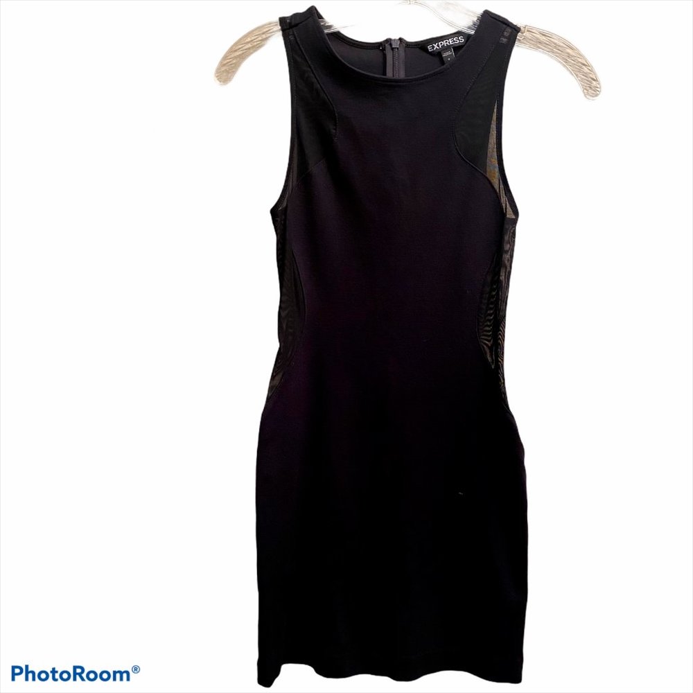 EXPRESS WOMENS BLACK LBD MIDI DRESS SIZE S